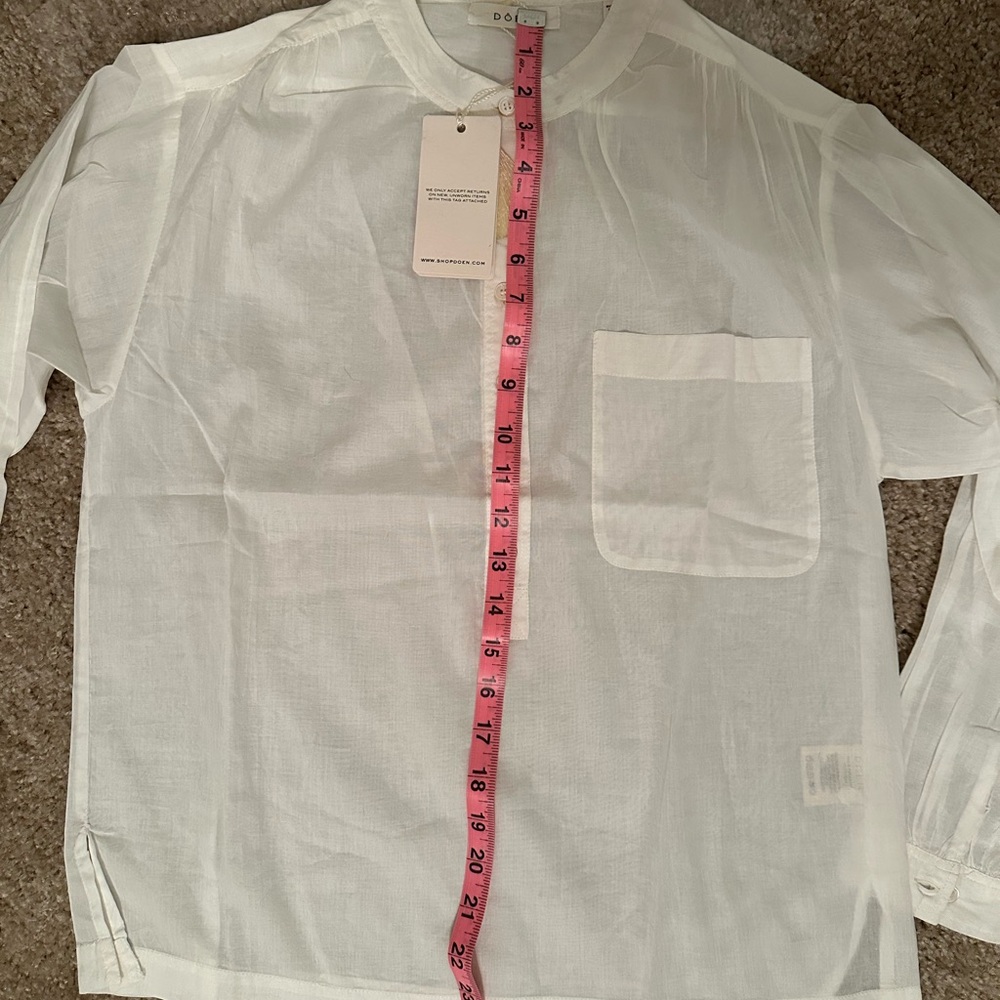 NWT Doen Haisa organic blouse. Sz:Small color:salt - Picture 9 of 10